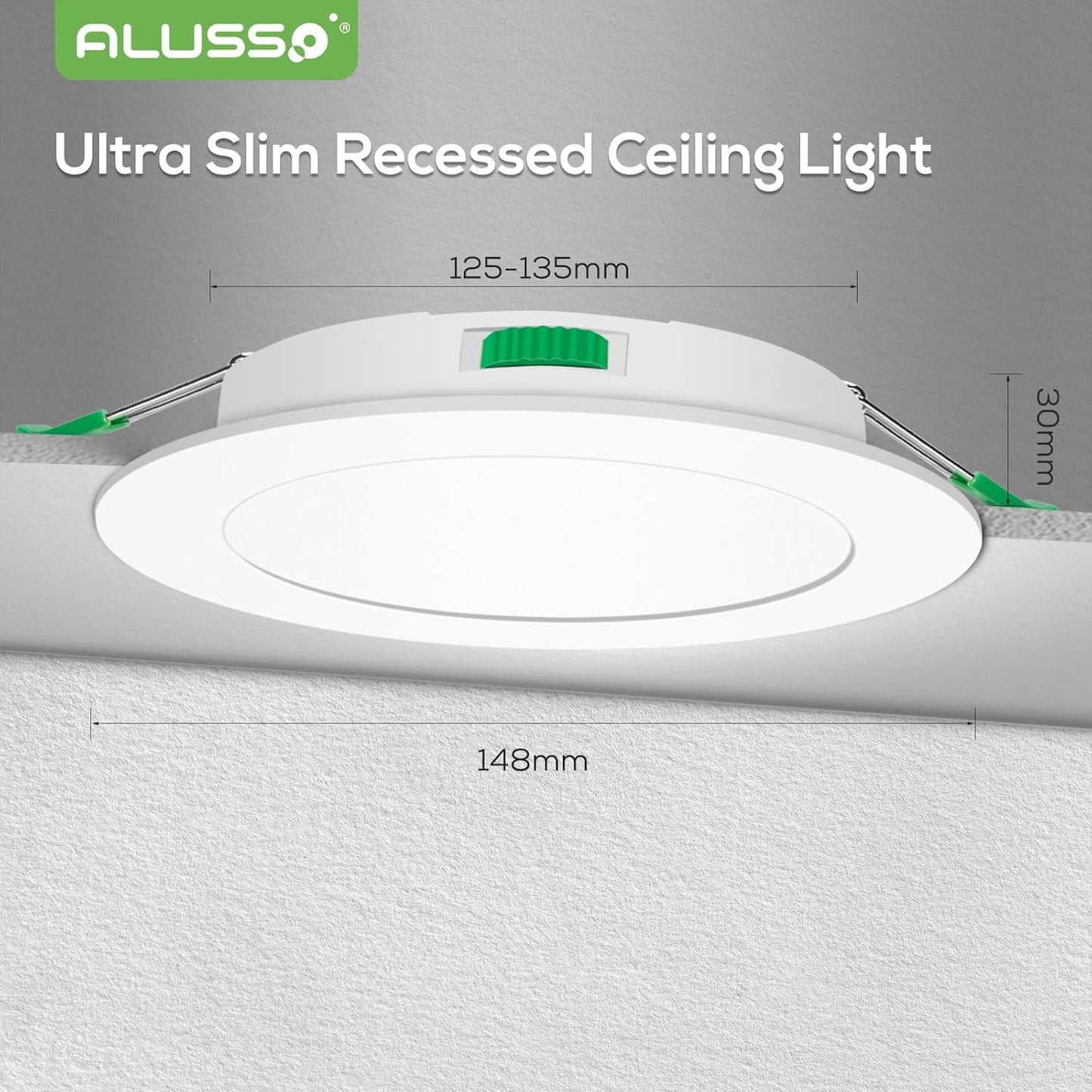 ALUSSO LED Deckenspots Flach 230V, 10W 800lm Dimmbar(6er Set)