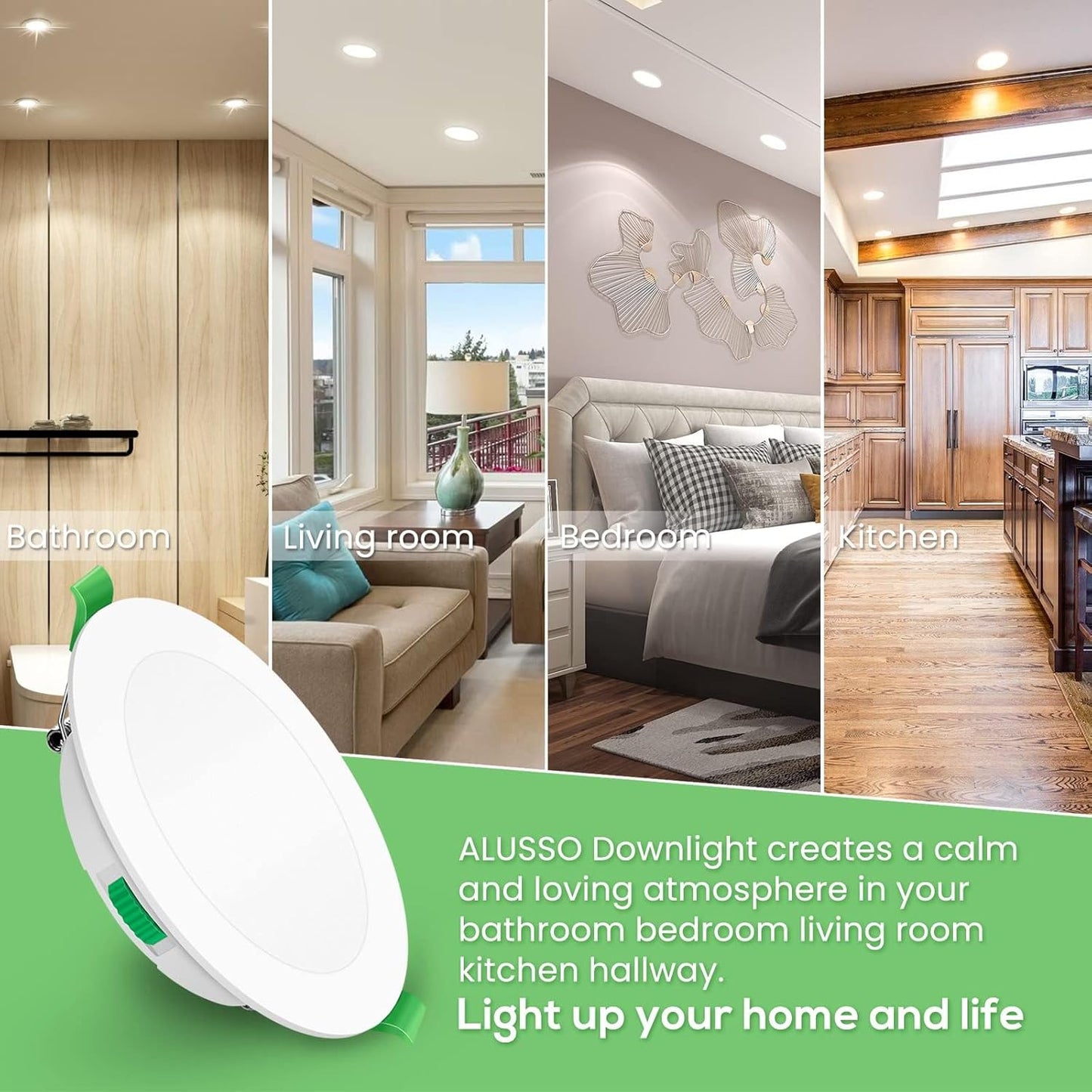 ALUSSO LED Deckenspots Flach 230V, 10W 800lm Dimmbar(6er Set)