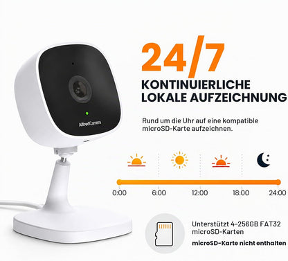 Alfred Überwachungskamera Innen WLAN, Daueraufzeichnung, Steckdose, App,Bewegungsmelder, Nachtsicht