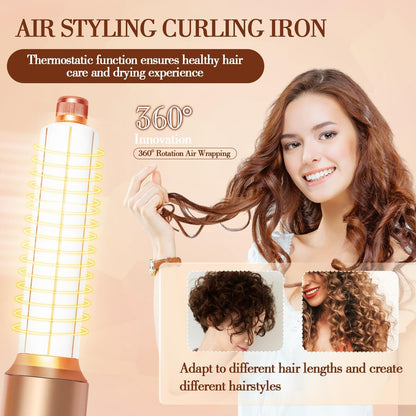 Air Styler 7 IN 1 Haartrockner mit Haarföhn Haarstyler, Warmluft Bürste,Weiß