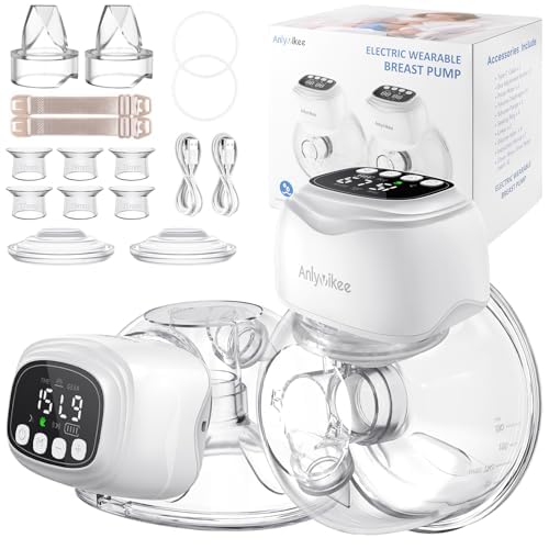 Anlyvikee 2 pièces Milchpumpe Tragbar électrique avec 3 modes 9 Stufen LED