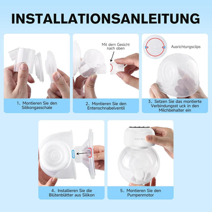 Anlyvikee 2 pièces Milchpumpe Tragbar électrique avec 3 modes 9 Stufen LED