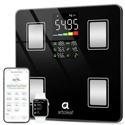 Arboleaf Personenwaage digital Körperfettwaage mit App Bluetooth bis 180kg/400lbs