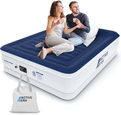 Active Era Luxus Luftbett 2 Personen, mit eingebauter elektrischer Pumpe & integriertem Kissen,  203 x 152 x 56cm