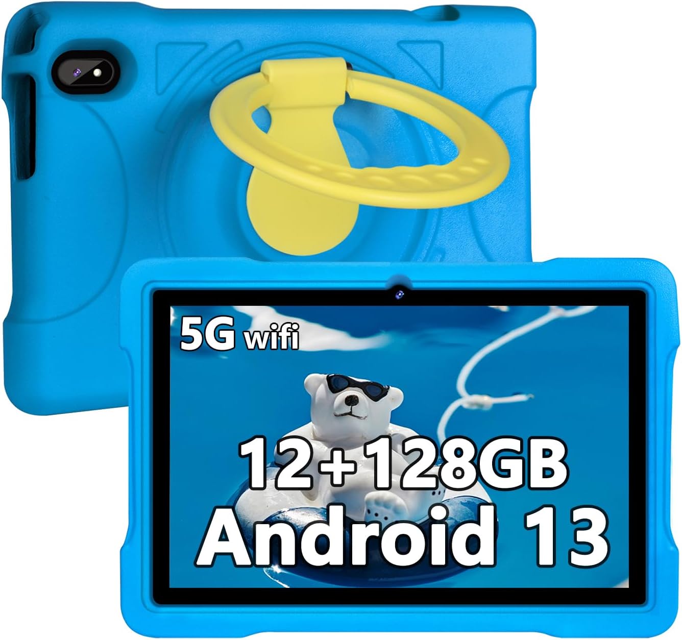 AOCWEI X700 Tablet 10 Zoll, Android 13 Tablet für Kinder,12GB RAM+128GB ROM, 512GB Blau