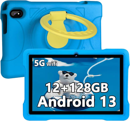 AOCWEI X700 Tablet 10 Zoll, Android 13 Tablet für Kinder,12GB RAM+128GB ROM, 512GB Blau