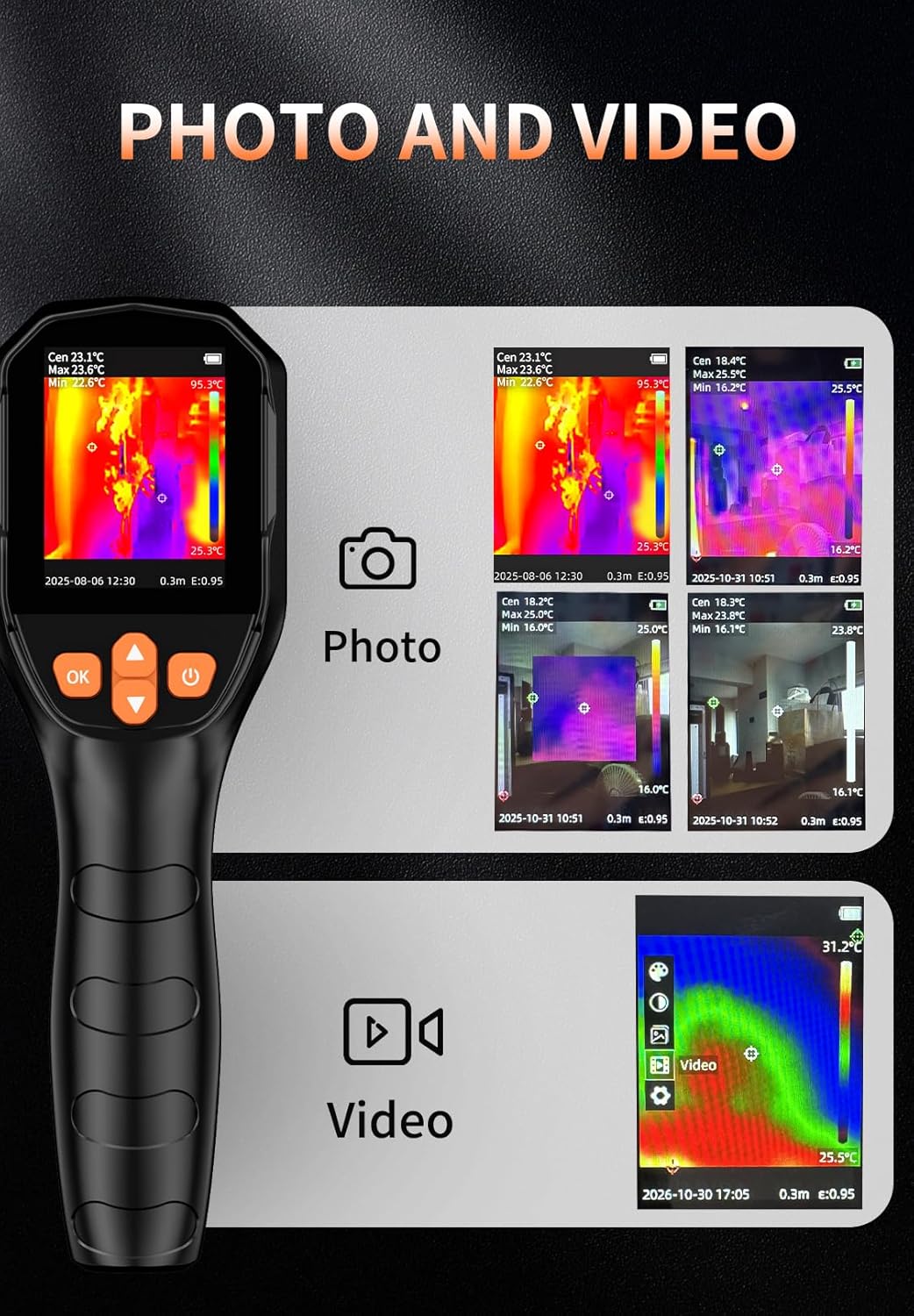 Aicevoos Wärmebildkamera SuperIR 240x240 IR-Auflösung Thermal Imaging Camera