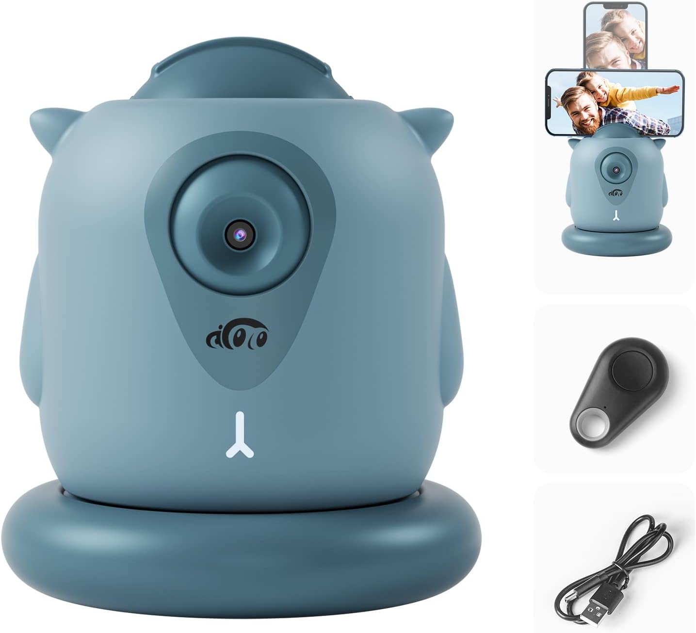 AICOCO Automatische Tracking-Handyhalterung, Auto-Face-Tracking-Stativ, 360° drehbare Handy-Kamerahalterung