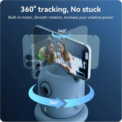 AICOCO Automatische Tracking-Handyhalterung, Auto-Face-Tracking-Stativ, 360° drehbare Handy-Kamerahalterung