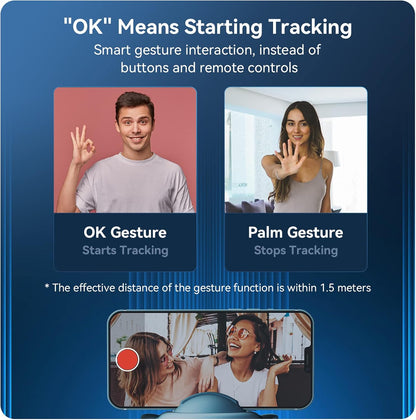 AICOCO Automatische Tracking-Handyhalterung, Auto-Face-Tracking-Stativ, 360° drehbare Handy-Kamerahalterung