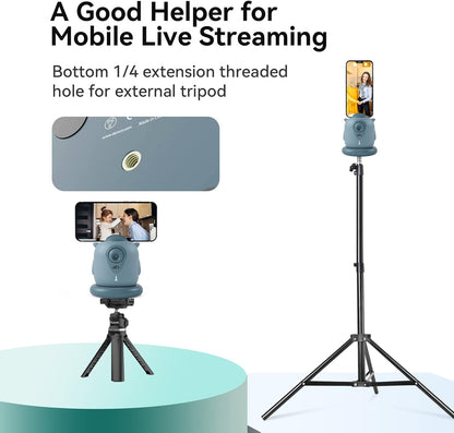 AICOCO Automatische Tracking-Handyhalterung, Auto-Face-Tracking-Stativ, 360° drehbare Handy-Kamerahalterung