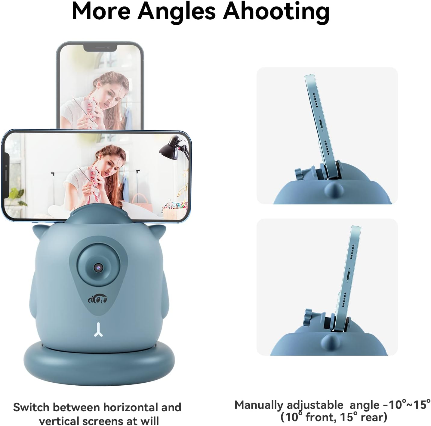 AICOCO Automatische Tracking-Handyhalterung, Auto-Face-Tracking-Stativ, 360° drehbare Handy-Kamerahalterung