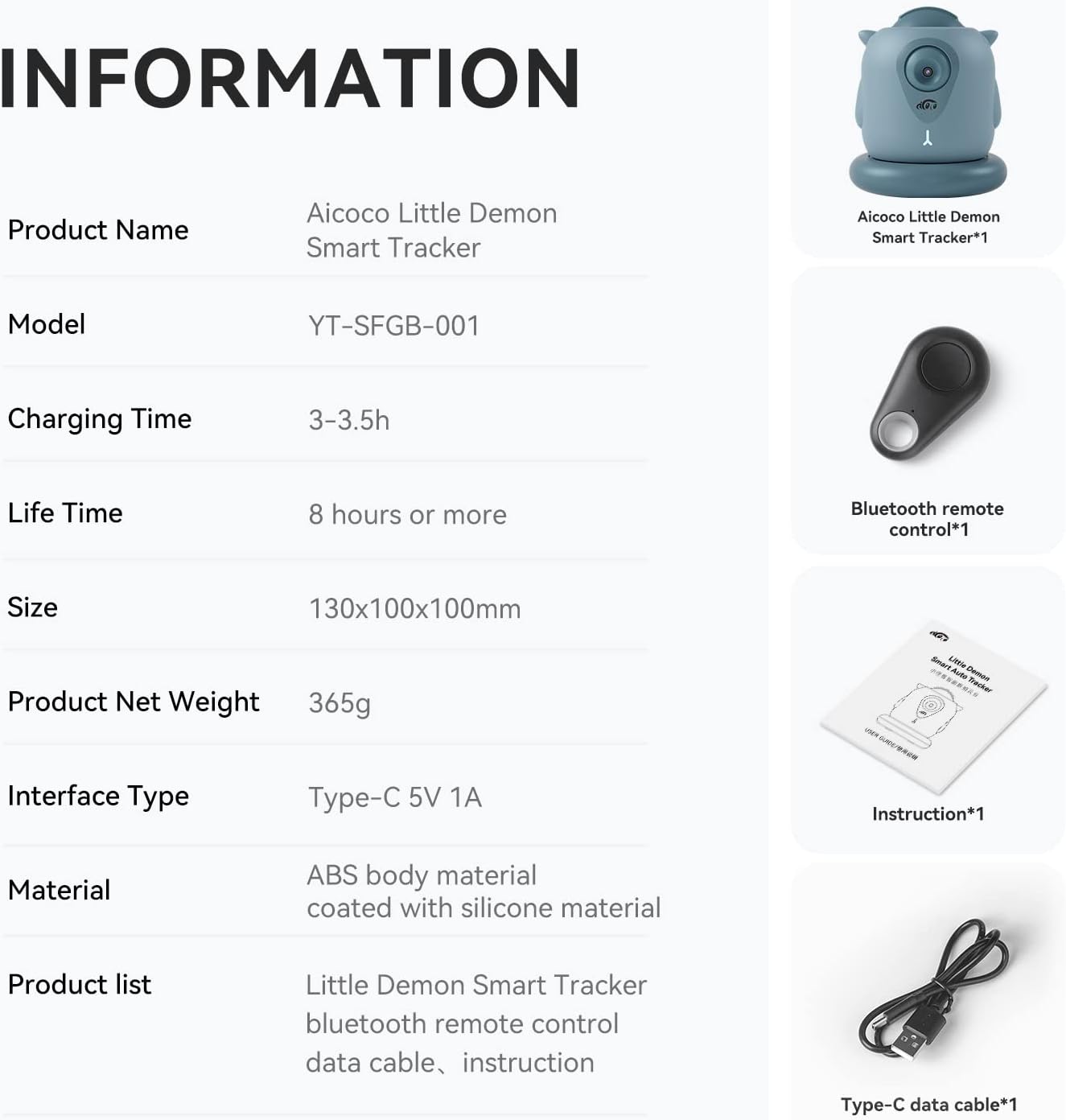 AICOCO Automatische Tracking-Handyhalterung, Auto-Face-Tracking-Stativ, 360° drehbare Handy-Kamerahalterung