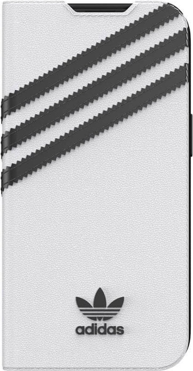 Adidas Handyhülle Book Case für Apple iPhone 13 (6,1") – Weiß/Schwarz