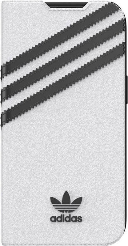 Adidas Handyhülle Book Case für Apple iPhone 13 (6,1") – Weiß/Schwarz