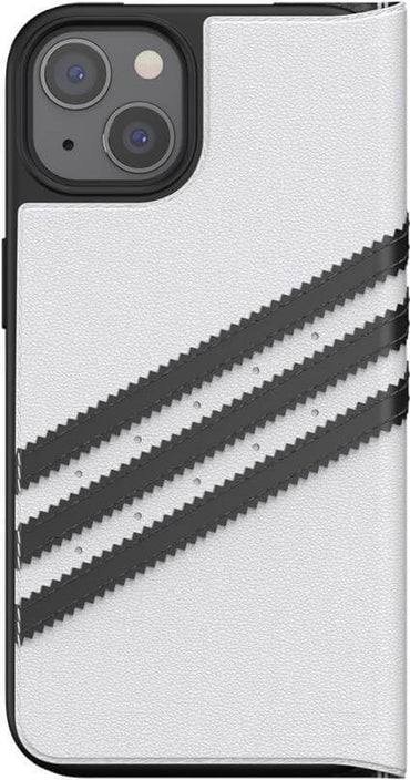 Adidas Handyhülle Book Case für Apple iPhone 13 (6,1") – Weiß/Schwarz