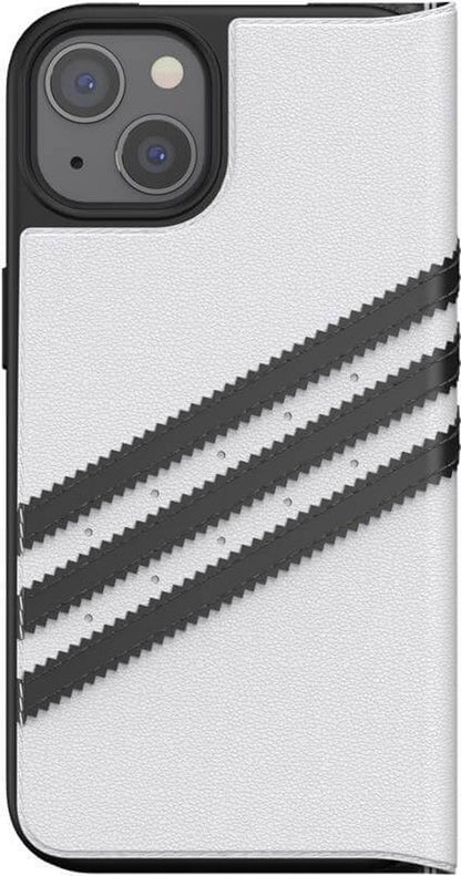 Adidas Handyhülle Book Case für Apple iPhone 13 (6,1") – Weiß/Schwarz