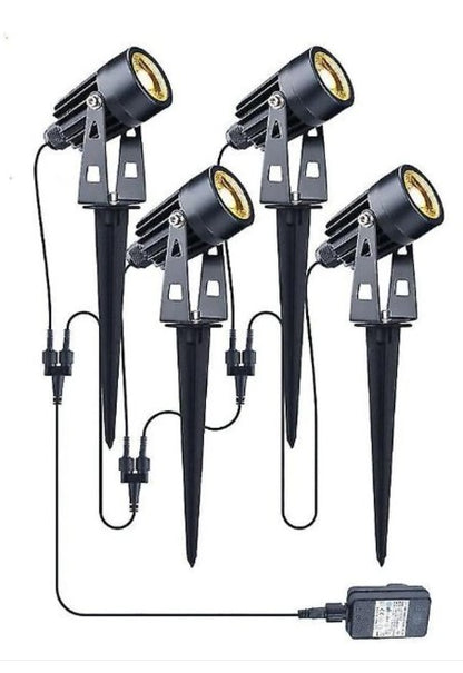 4 Stück LED-Gartenstrahler