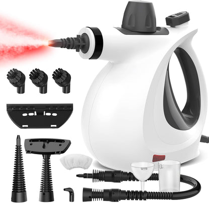 Auiffier Dampfreiniger, 1050W  mit 11 Zubehör, 3,5 bar Dampfdruck Handgerät mit 350 ml,