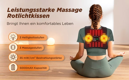 AFDEAL Multifunktionale Rotlicht-Massage-Pad mit digitaler Anzeige Controller, Vibration