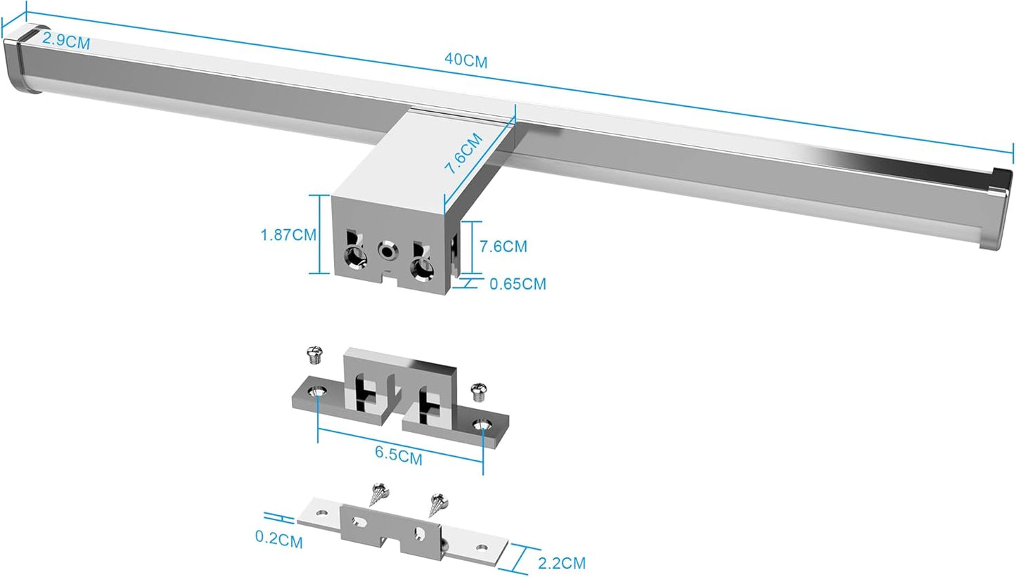 Aogled LED Spiegellampe Led Spiegelleuchte Badezimmer,10W 1200LM 4000K Bad Spiegelleuchte