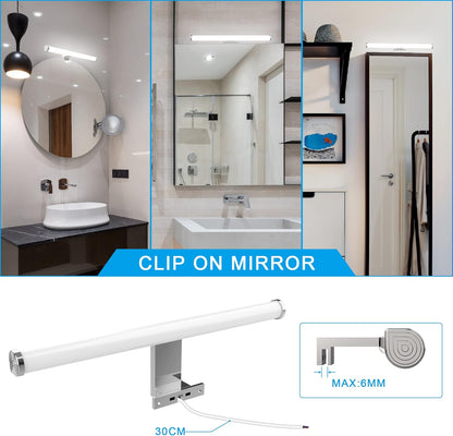 Aogled LED Spiegellampe Led Spiegelleuchte Badezimmer,10W 1200LM 4000K Bad Spiegelleuchte