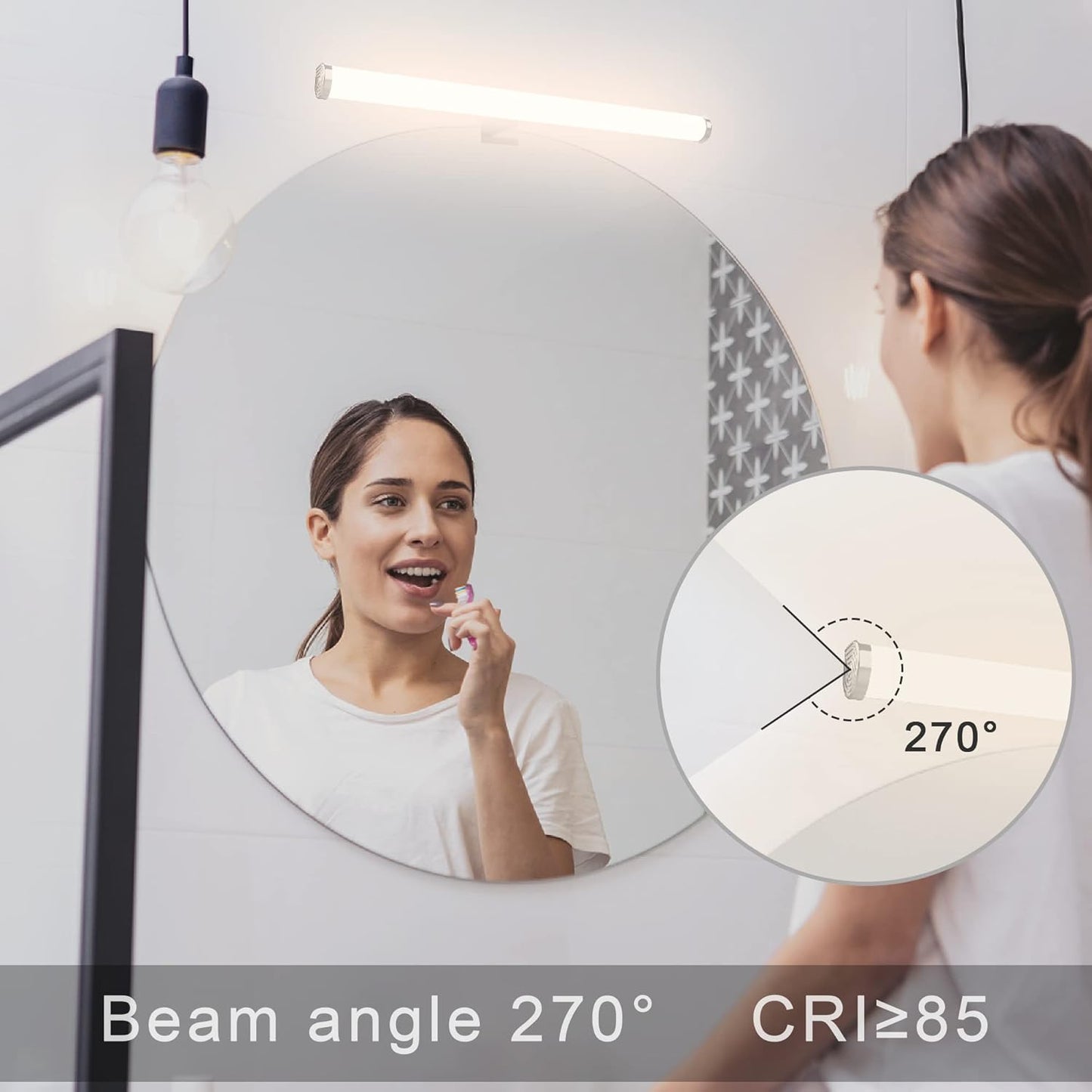 Aogled LED Spiegellampe Led Spiegelleuchte Badezimmer,10W 1200LM 4000K Bad Spiegelleuchte