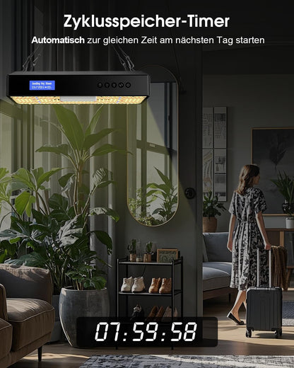 Angseen 200W Pflanzenlampe mit 0-23h Timer, 512 LEDs,Grow Lampe,Full Spectrum,Dimmable