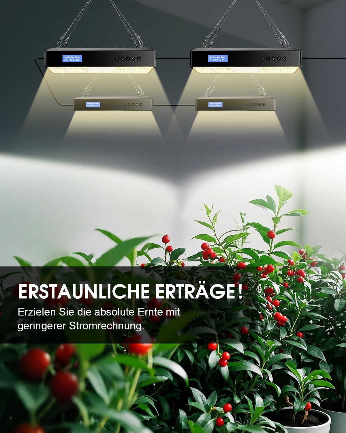 Angseen 200W Pflanzenlampe mit 0-23h Timer, 512 LEDs,Grow Lampe,Full Spectrum,Dimmable