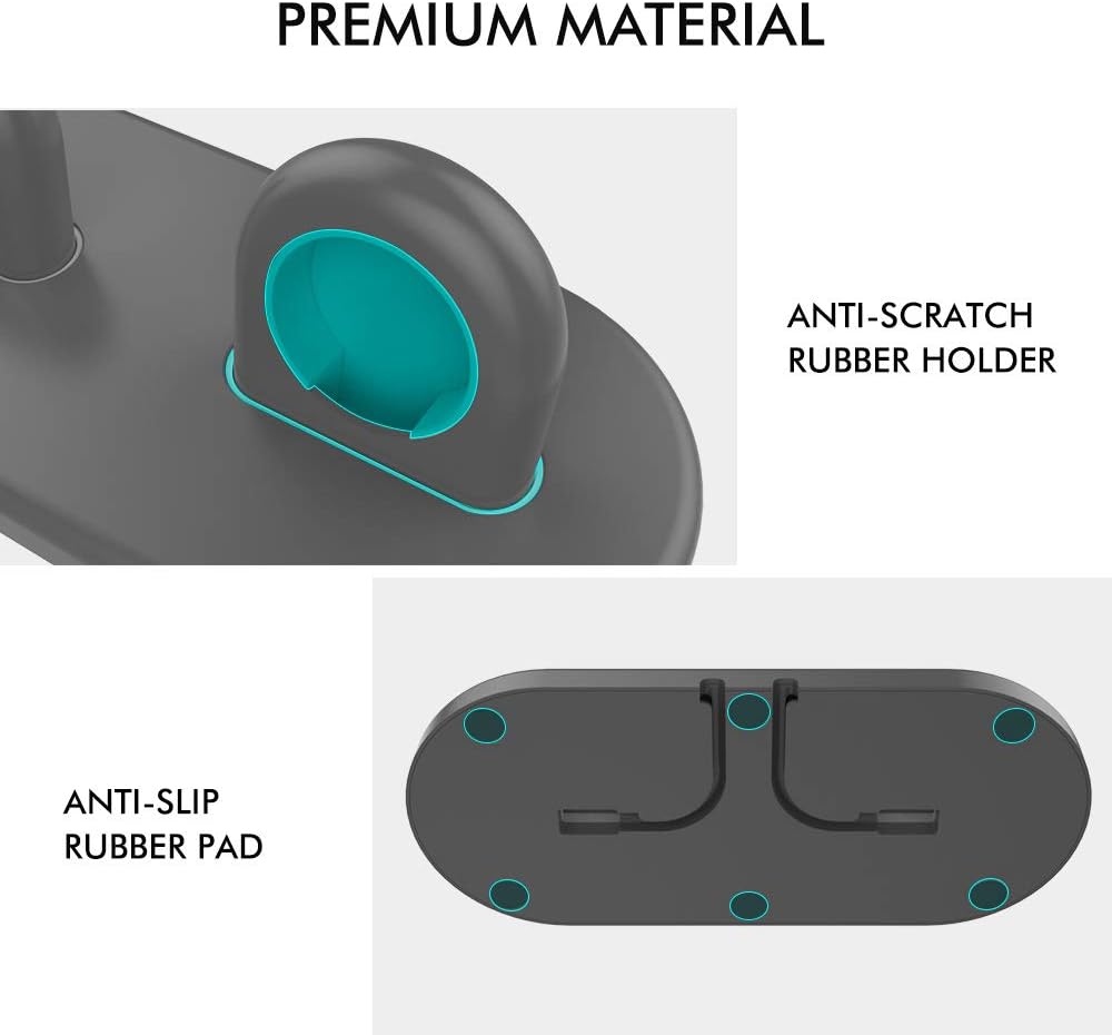 AHASTYLE Ladestation für 2 Apple Watch [Ladegerät Nicht enthalten] Silikon Dock Grau