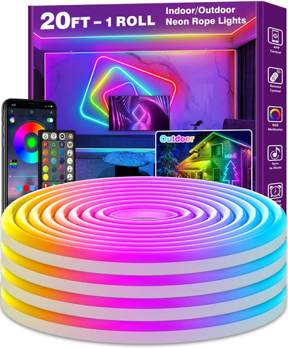 AILBTON 6m LED Neon Seillichter, Steuerung mit App/Fernbedienung