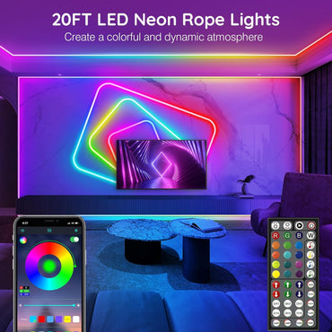 AILBTON 6m LED Neon Seillichter, Steuerung mit App/Fernbedienung