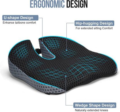 Ajiteogy Keilkissen für Fahrer Ergonomisches Autositzkissen Memory Foam