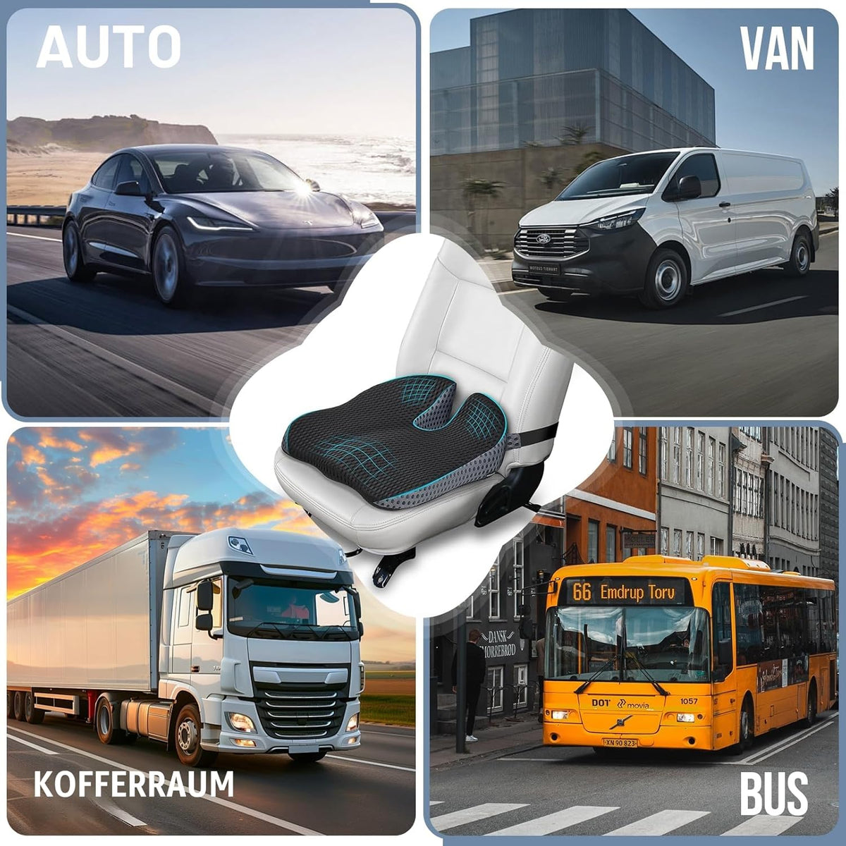 Ajiteogy Keilkissen für Fahrer Ergonomisches Autositzkissen Memory Foam