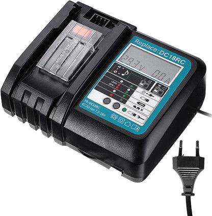 Akku 18v Ladegerät DC18RC Schnellladegerät Kompatibel mit Makita 14,4/ 18 Li-Ion Ersatzakku