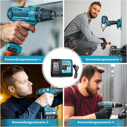 Akku 18v Ladegerät DC18RC Schnellladegerät Kompatibel mit Makita 14,4/ 18 Li-Ion Ersatzakku