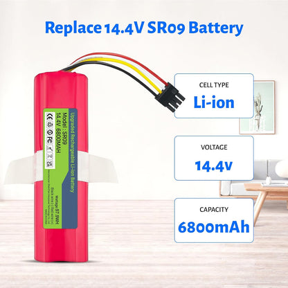 14,4V 6800mAh Li-ion Ersatzakku für Xiaomi Roborock S5 S50 S6 S7 S5 Max Mijia