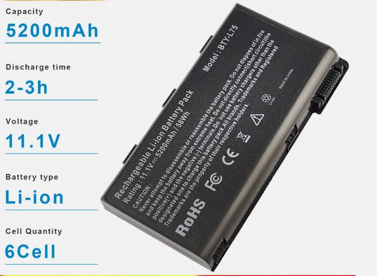 Akku BTY-L75 11.1V 5200mAh für MSI A6200 CR600 CR610 CR620 A5000 CR700 A6000