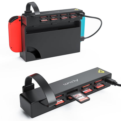 Alxum Switch Game Card Reader-8-in-1 Holder Case für Nintendo Switch/Switch OLED Konsole und Dock