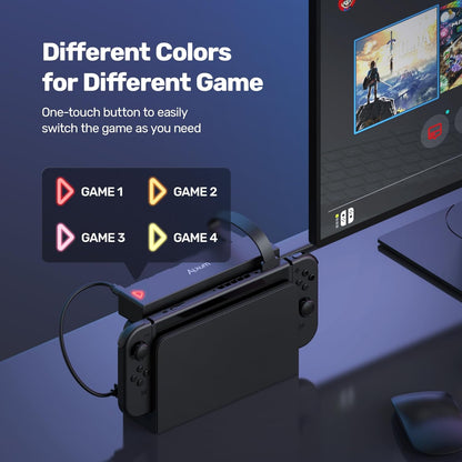 Alxum Switch Game Card Reader-8-in-1 Holder Case für Nintendo Switch/Switch OLED Konsole und Dock