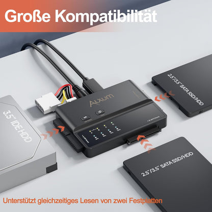 Alxum IDE & SATA Adapter, USB Type-C 5Gbps Festplatten Adapter mit Clone