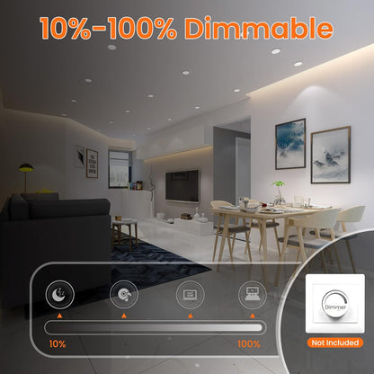 ALUSSO LIGHTING (6er Set) Einbaustrahler LED,15W 1200 Lumen 3000K 4000K 6500K Dimmbar Deckenspots
