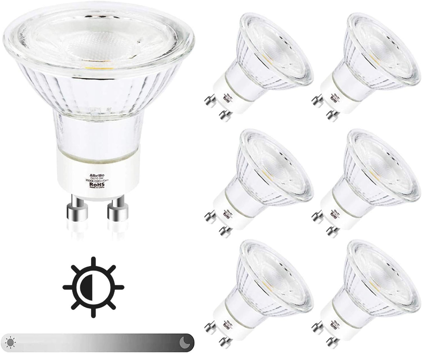 12 x Albrillo GU10 5 W LED strahler Lampe Birne 500 lm, warmweiß 3000 K