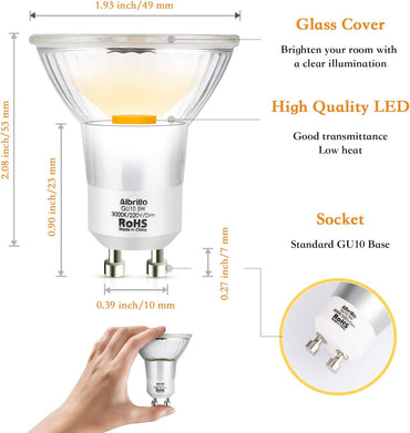 12 x Albrillo GU10 5 W LED strahler Lampe Birne 500 lm, warmweiß 3000 K