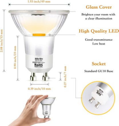 12 x Albrillo GU10 5 W LED strahler Lampe Birne 500 lm, warmweiß 3000 K