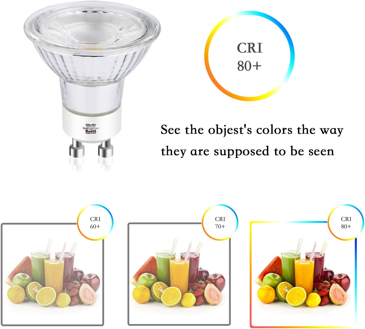 12 x Albrillo GU10 5 W LED strahler Lampe Birne 500 lm, warmweiß 3000 K