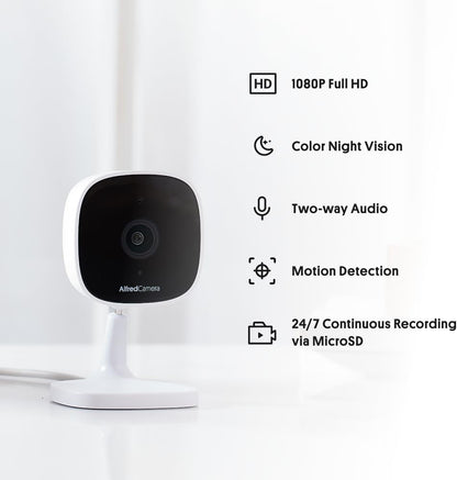AlfredCam Überwachungskamera Indoor Wireless 1080P 24/7 Daueraufnahme 