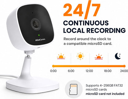 AlfredCam Überwachungskamera Indoor Wireless 1080P 24/7 Daueraufnahme 