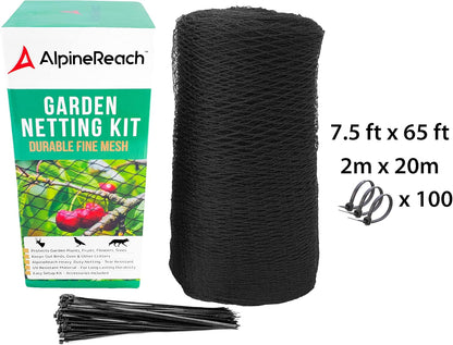AlpineReach 2m x 20m Vogelschutznetz Gartennetz Feinmaschig (15 x 15mm) Extra Stark Gewebtes Netz