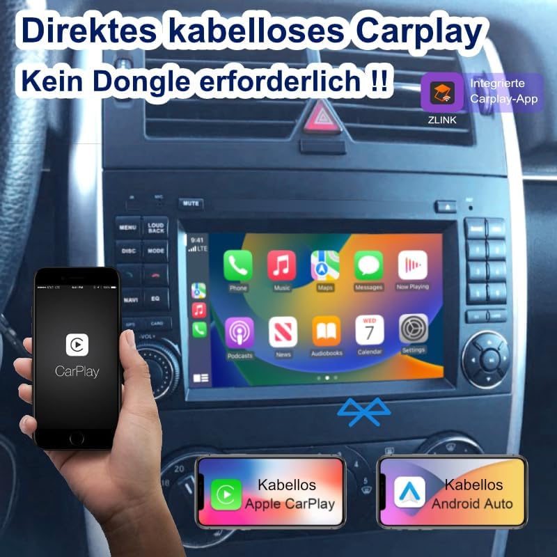 Amaseaudio Android 14 Autoradio 7zoll für Benz W169 W245 W906, 8 Kern (4+64)